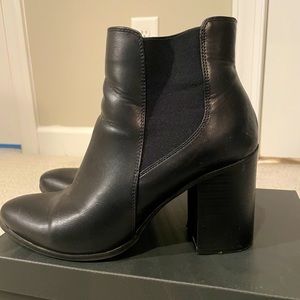 Black Ankle Boots Thick Heel